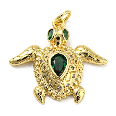 Rack Plating Brass Cubic Zirconia Pendants KK-M258-09G-1
