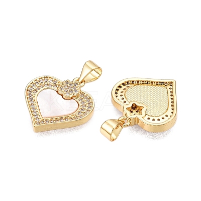 Brass Micro Pave Clear Cubic Zirconia Pendants KK-N254-200G-1