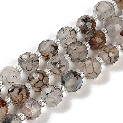 Natural Dragon Veins Agate(Dyed & Heated) Beads Strands G-H057-A09-01-1