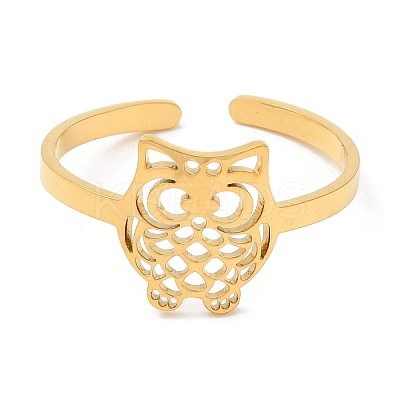 304 Stainless Steel Open Cuff Rings LS-RJEW-H213-01G-1
