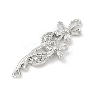 Brass Clear Cubic Zirconia Connector Charms LS-KK-Z094-06P-03-1