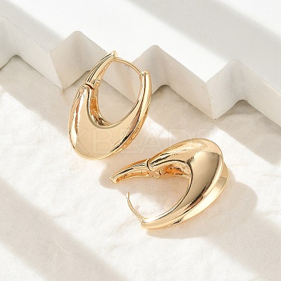Brass Hoop Earrings for Women EJEW-U041-04G-1