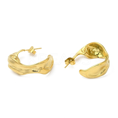 Ion Plating(IP) 304 Stainless Steel Irregular Twist Stud Earrings EJEW-B026-02G-1