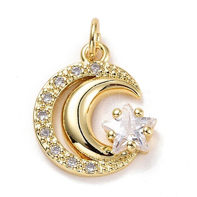 Brass Micro Pave Clear Cubic Zirconia Pendants LS-ZIRC-E165-04G-1