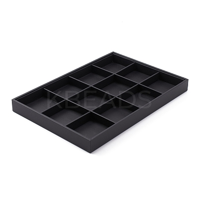 Stackable Wood Display Trays Covered By Black Leatherette PCT106-1