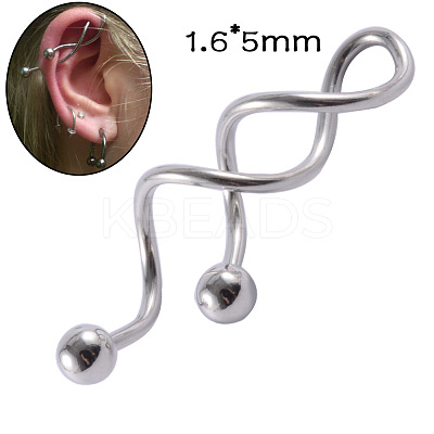 304 Stainless Steel Long Barbell Cartilage Earrings FS-WGA4435-03-1
