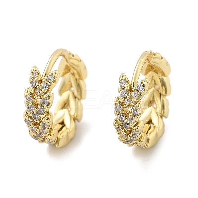 Brass Micro Pave Cubic Zirconia Huggie Hoop Earring EJEW-N011-03G-1