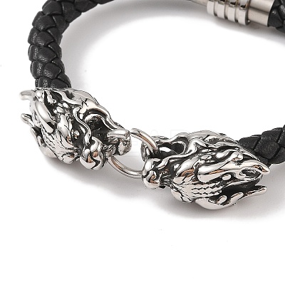 Braided Microfiber Leather Cord Bracelets BJEW-B096-19C-1