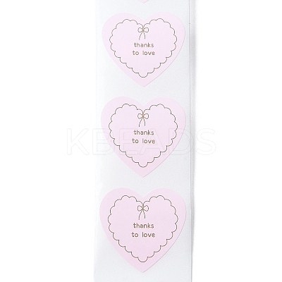 500Pcs Heart with Thank You Roll Stickers DIY-U008-01G-1