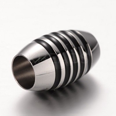 Barrel 304 Stainless Steel Magnetic Clasps with Glue-in Ends STAS-I045-14-1