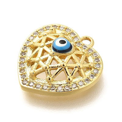 Brass Micro Pave Cubic Zirconia Pendants KK-U048-10G-1