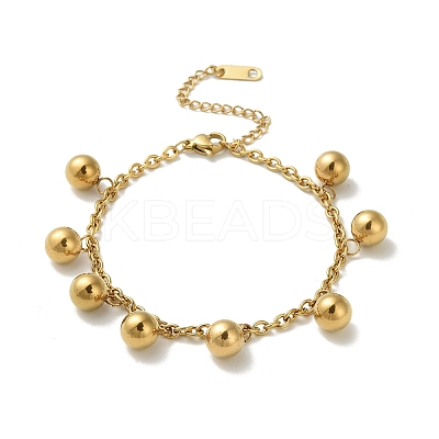 304 Stainless Steel Charm Bracelets BJEW-C110-04G-1