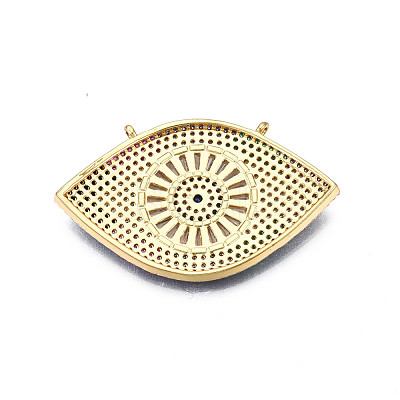 Brass Micro Pave Cubic Zirconia Links KK-Q749-021-1