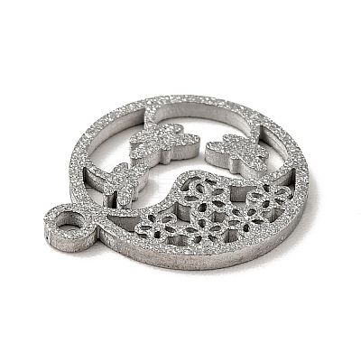 Non-Tarnish 304 Stainless Steel Textured Pendants STAS-J040-05B-P-1