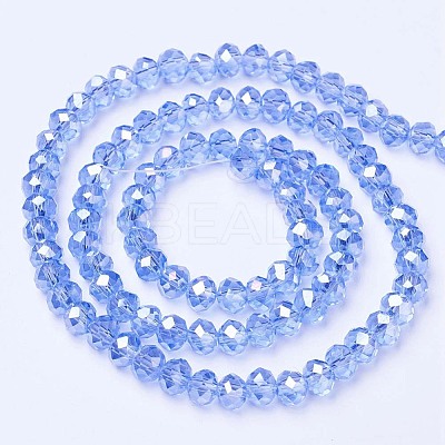 Electroplate Glass Beads Strands X-EGLA-A034-T6mm-B09-1