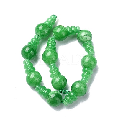 Natural Jade 3-Hole Guru Bead Strands G-K149-44-1