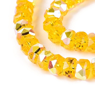 Electroplate Transparent Glass Beads Strands EGLA-N022-05B-C02-1