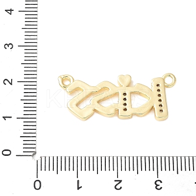 Brass Micro Pave Clear Cubic Zirconia Links KK-D357-03F-G-1