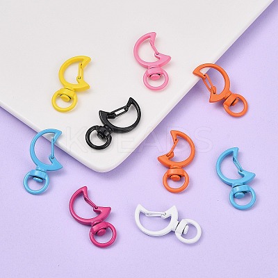 Spray Painted Alloy Swivel Snap Hooks Clasps X-PALLOY-T080-13-NR-1