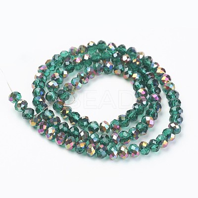 Electroplate Transparent Glass Beads Strands EGLA-A034-T8mm-R18-1