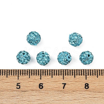 Polymer Clay Rhinestone Beads RB-H284-6MM-Half-202-1