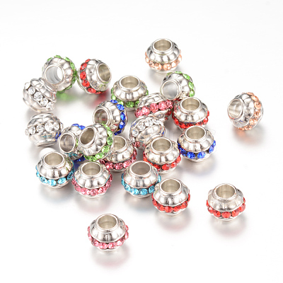 Rhinestone European Beads X-RB-R047-M-1