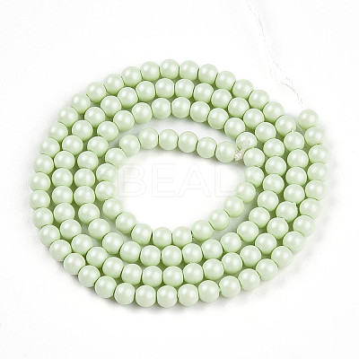 Baking Paint Pearlized Glass Pearl Bead Strands HY-N002-3mm-B02-1