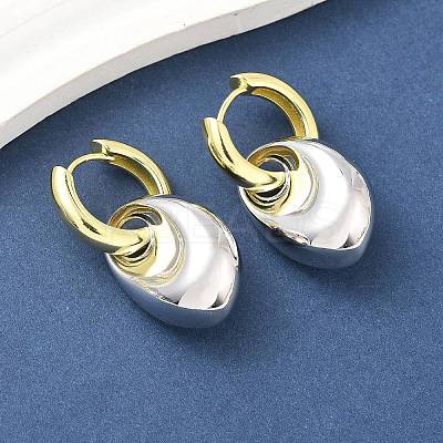 Nuggets Brass Hoop Earrings for Women EJEW-U057-06B-04GP-1