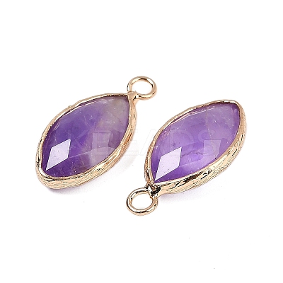 Natural Amethyst Faceted Pendants G-G193-01G-11-1