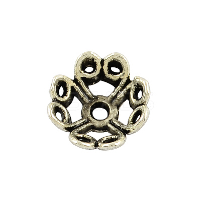 Tibetan Style Alloy 4-Petal Bead Caps TIBE-0561-AS-LF-1