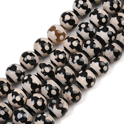 Tibetan Style dZi Beads Strands G-G328-A06-10mm-1