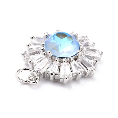 Brass Micro Pave Cubic Zirconia Pendants ZIRC-O044-21B-P-1