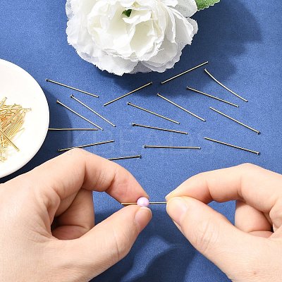 SHEGRACE Brass Flat Head Pins XGR0085G-33G-1