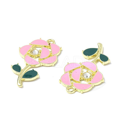 Rack Plating Alloy Enamel Pendants ENAM-M050-07LG-1