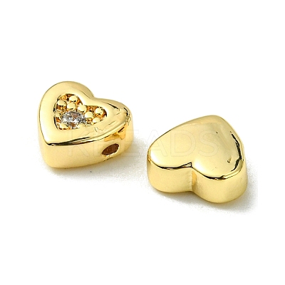 Brass Micro Pave Cubic Zirconia Beads FIND-Z035-18G-1