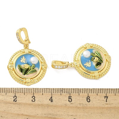 Brass Enamel Pendants KK-Z083-12G-1
