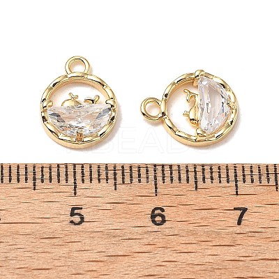 Brass Micro Pave Cubic Zirconia Charms KK-A259-27G-01-1