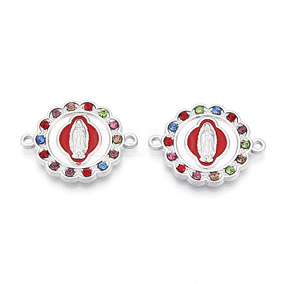 Alloy Rhinestone Enamel Connector Charms PALLOY-T092-02-1