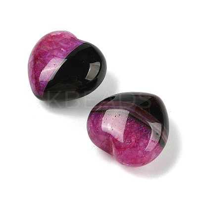 Natural Agate(Dyed & Heated) Heart Palm Stone G-Q021-04F-1