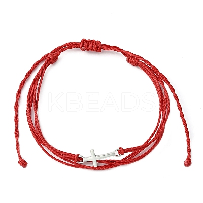 Waxed Polyester Cords Multi-strand Bracelet BJEW-JB09632-1