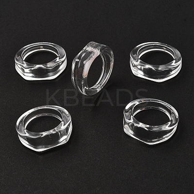 Kids Transparent Acrylic Glue on Ring Base RJEW-P154-01A-02-1