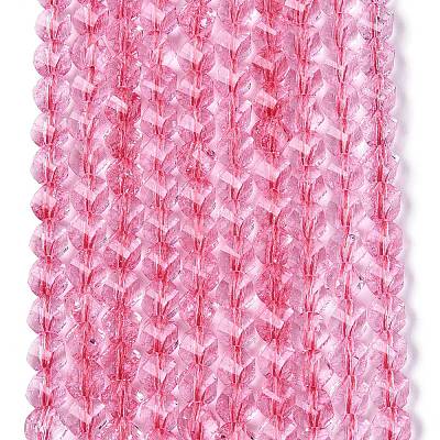 Crackle Transparent Glass Beads Strands GLAA-N068-02A-08-1