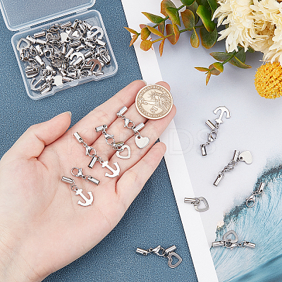 24 Sets 3 Style 304 Stainless Steel Lobster Claw Clasps FIND-FH0003-07-1