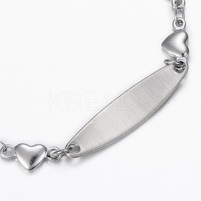 Tarnish Resistant 304 Stainless Steel ID Bracelets BJEW-H520-11P-1