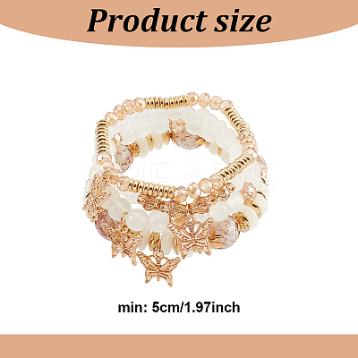 8Pcs 8 Style Synthetic Quartz Crystal & Acrylic Imitation Gemstone Beaded Stretch Bracelets Set BJEW-AN0001-29-1