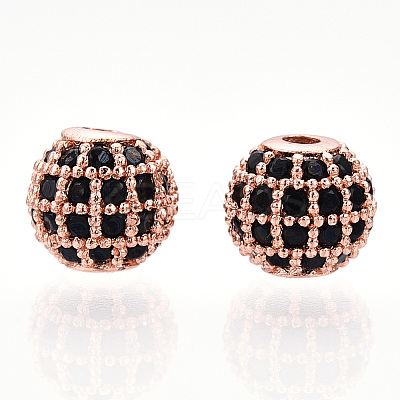 Rack Plating Brass Cubic Zirconia Beads LS-ZIRC-S001-6mm-B01-1