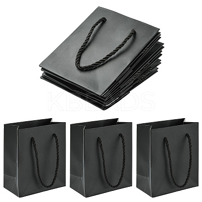 6Pcs Rectangle Paper Gift Storage Bags with Ribbon Handles ABAG-TA0001-65A-1