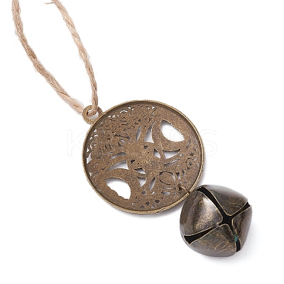 Iron Bell Pendant Decorations HJEW-JM02504-02-1