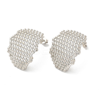 Rack Plating Brass Hollow Twist Stud Earrings for Women EJEW-D073-03P-1