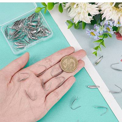 80Pcs 316 Surgical Stainless Steel Earring Hooks STAS-SC0005-65-1